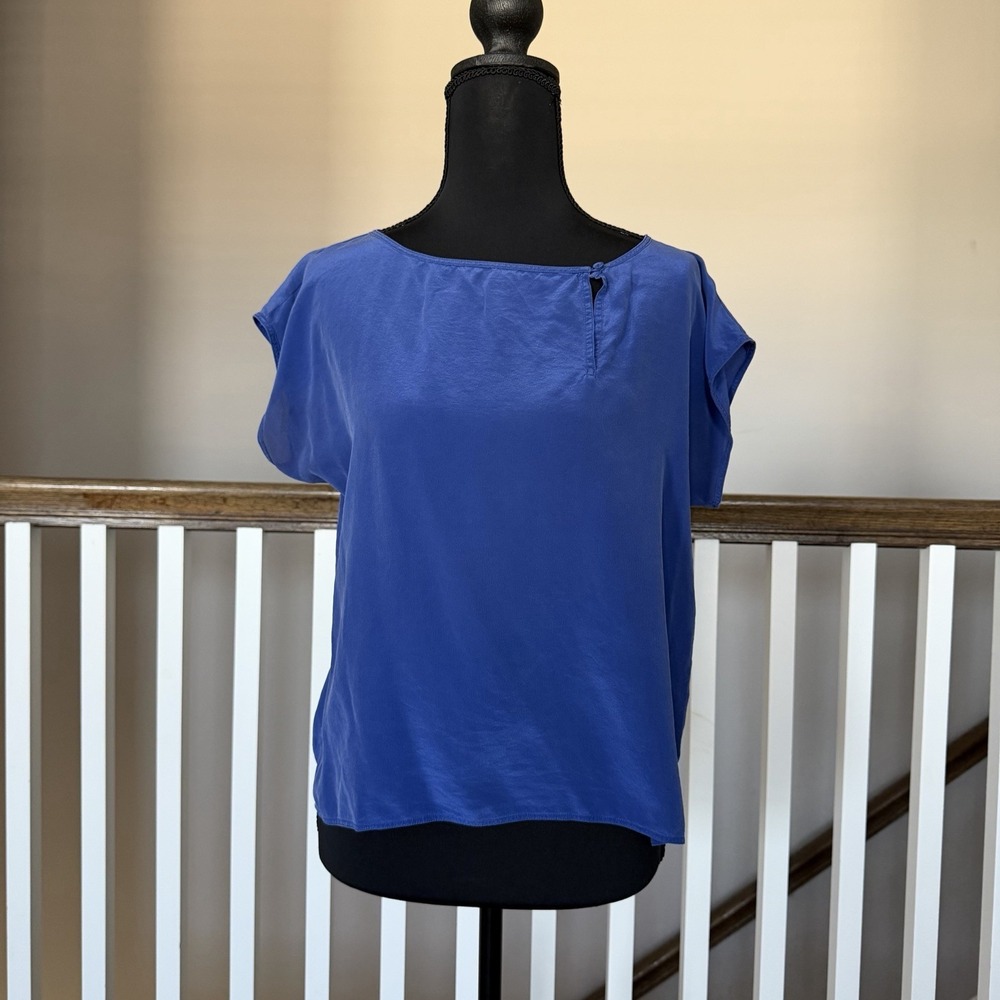 Vtg Liz Claiborne 100% Silk Top Blouse Sz 8 Quiet Luxury 90s Minimalist Office